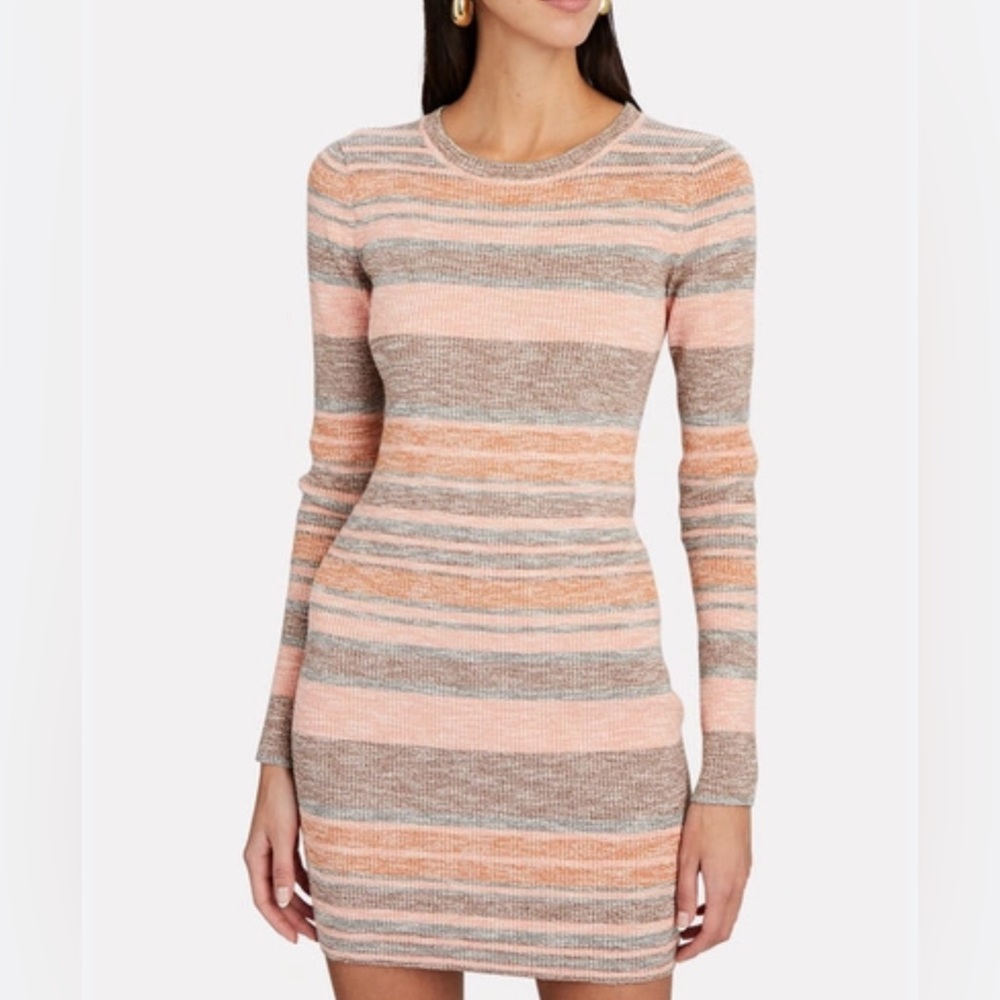 🎉HP🎉NWOT INTERMIX
Sloan Striped Rib Knit Mini Dress S - Picture 5 of 5